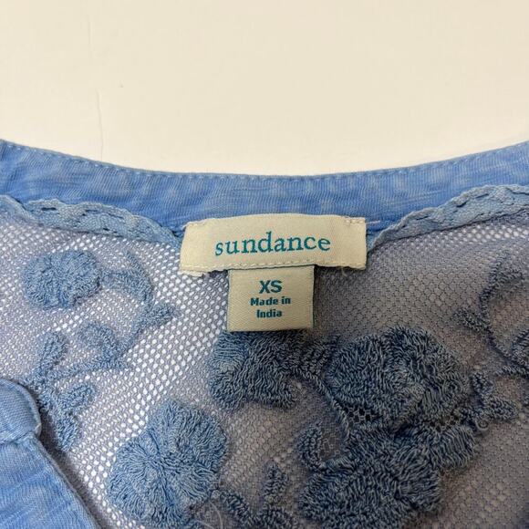 Sundance Nori Tank Sleeveless Blouse Pastel Blue Size XS Lace‎ Embroidered Boho - Picture 4 of 10